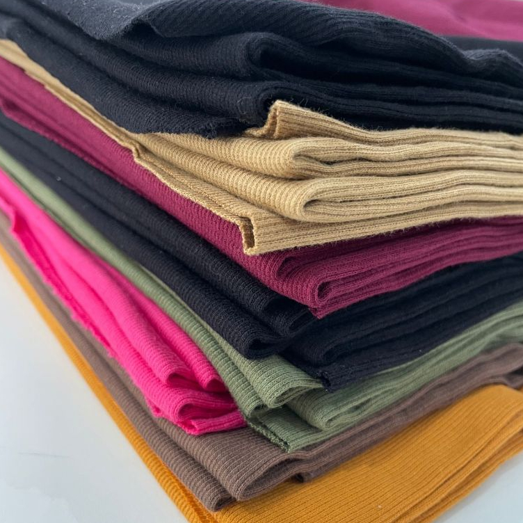 Retalho Malha Ribana 2x1 Canelada Tecido Algodão e Elastano para Gola, Punho, Blusas - 3mt no KG