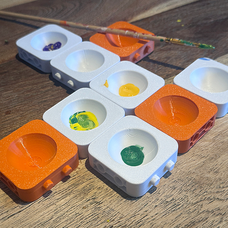 Paleta Modular Para Artesanato Tintas Bandejas Recipiente