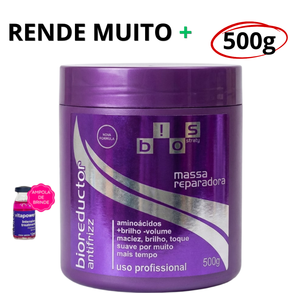 Máscara Selante Escova Progressiva de Uva Para cabelo Liso Perfeito 500g WF Biosstraty