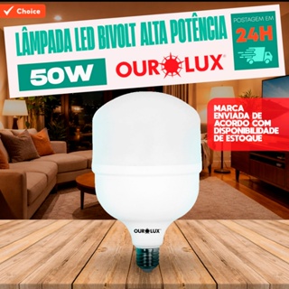Lâmpada LED Bulbo 50W 6500K Luz Branca Fria Super Potente Econômica Bivolt Base E27 em Oferta na Shopee
