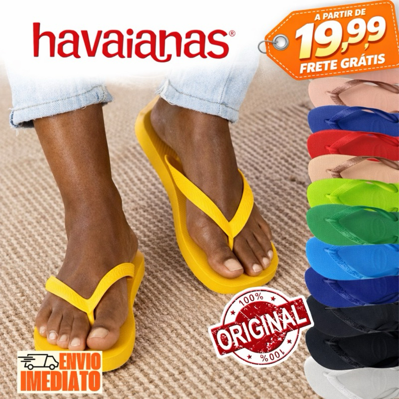 Chinelo Havaianas Top Unissex Original Tira Confortável Antiderrapante Promoção Masculino Feminino Barato Envio Rapido