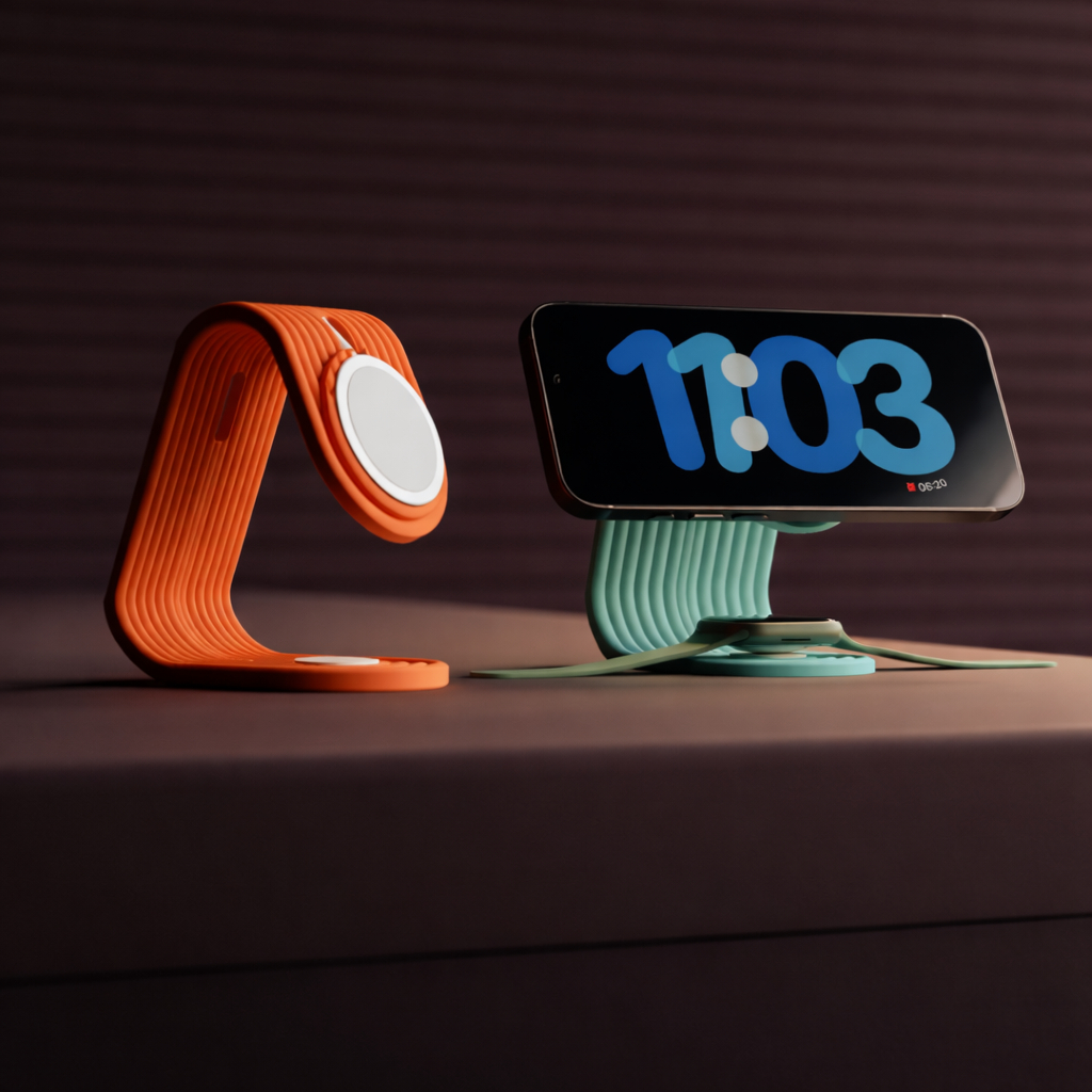 Suporte Carregador Celular 3 em 1 Magnético Sem Fio (iPhone, Apple Watch e AirPods)