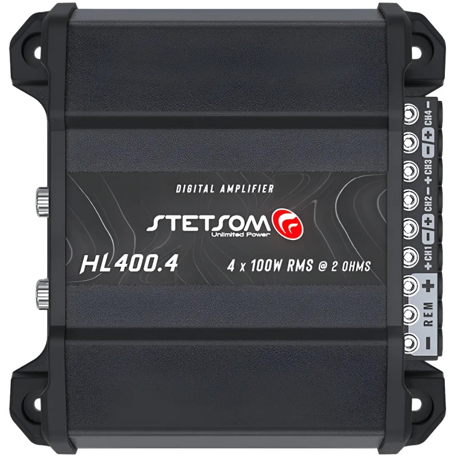Módulo Amplificador Stetsom HL400.4 400W RMS 4 Canais 2 Ohms Potente Som Automotivo