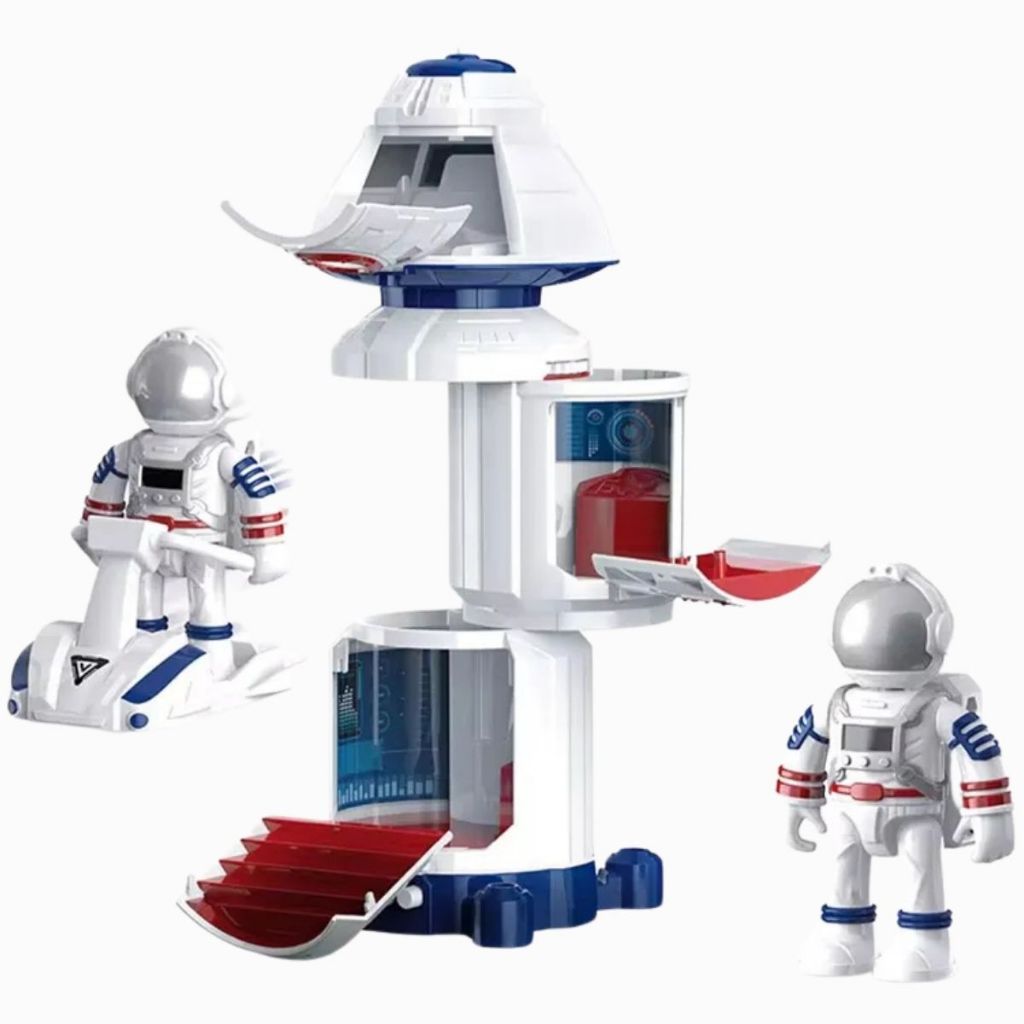 Kit Espaço Brinquedo Estação Espacial Astronauta Moto Lunar Nave Som Luzes Aventura Universo Infantil Presente Top