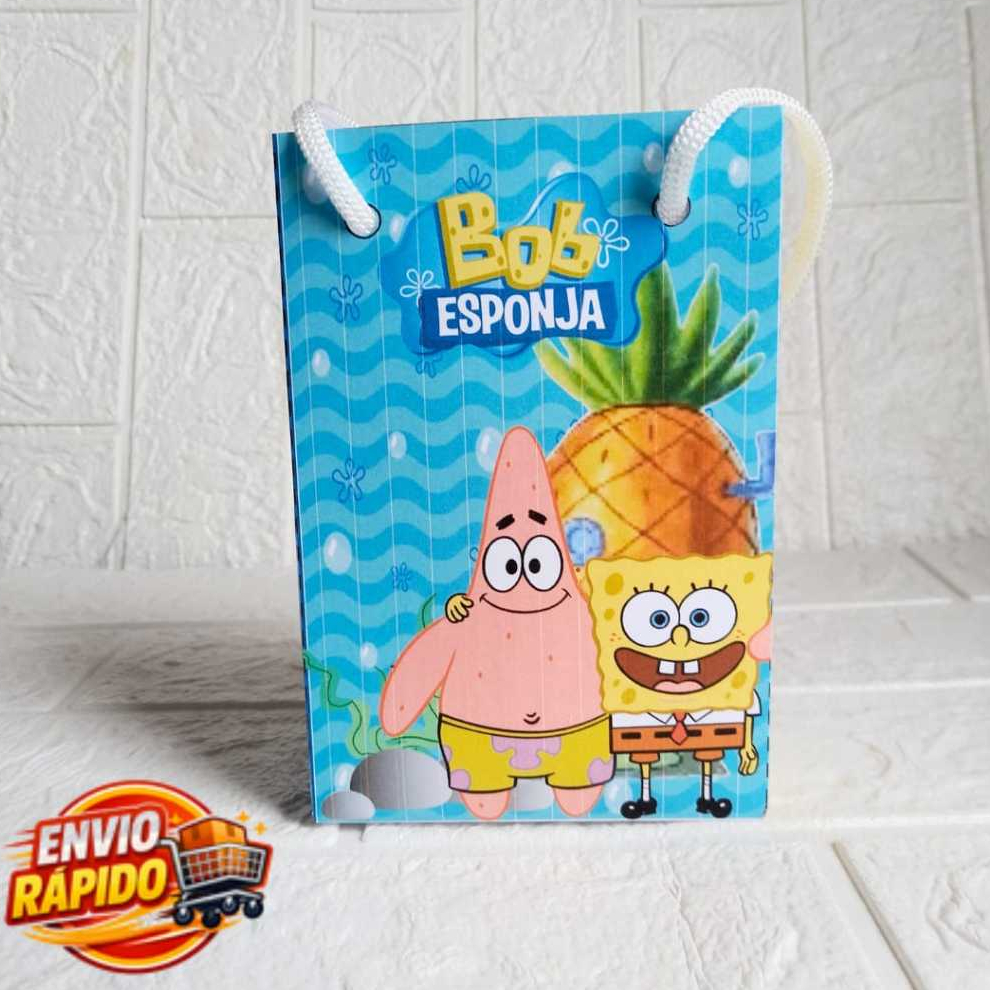 Sacolinha Bob Esponja Personalizada| Festa Infantil|Lembrancinhas|Aniversário|mesversário|supresa