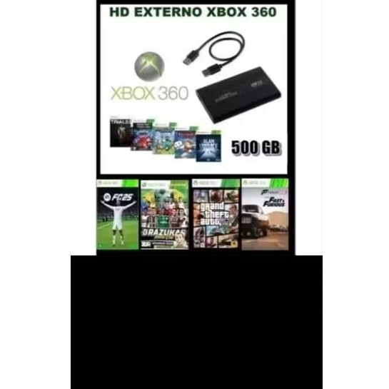 HD EXTERNO com 250 jogos para Xbox 360 xploit