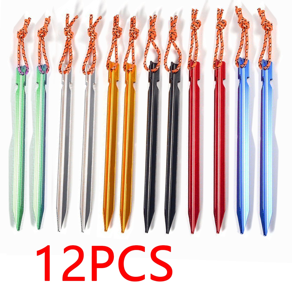 Estacas De Tenda De 6/12pcs 25x1,6cm Acampamento Em Liga De Alumínio Triangular Várias Cores em Oferta na Shopee