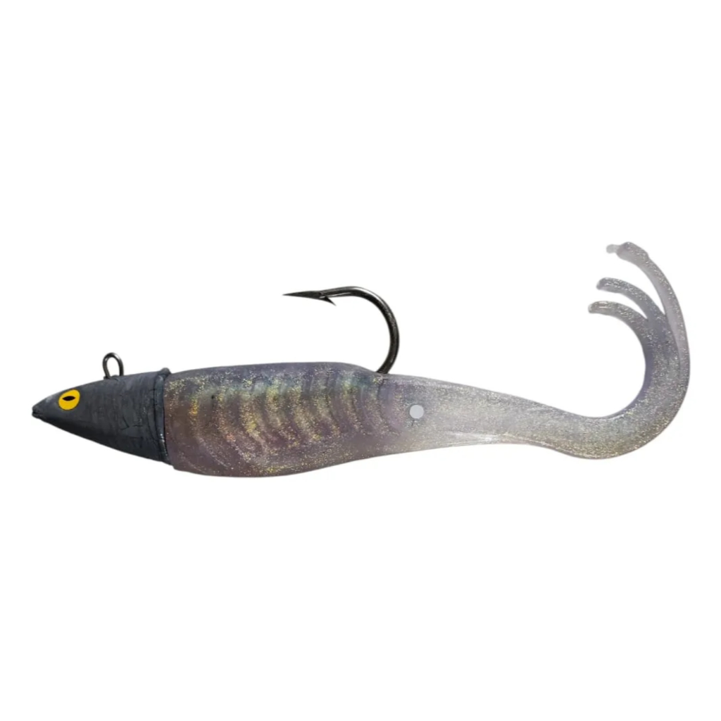 Isca Garoupa Cherne Slim Pesca 25 Cm Shad Black Pearl Artificial