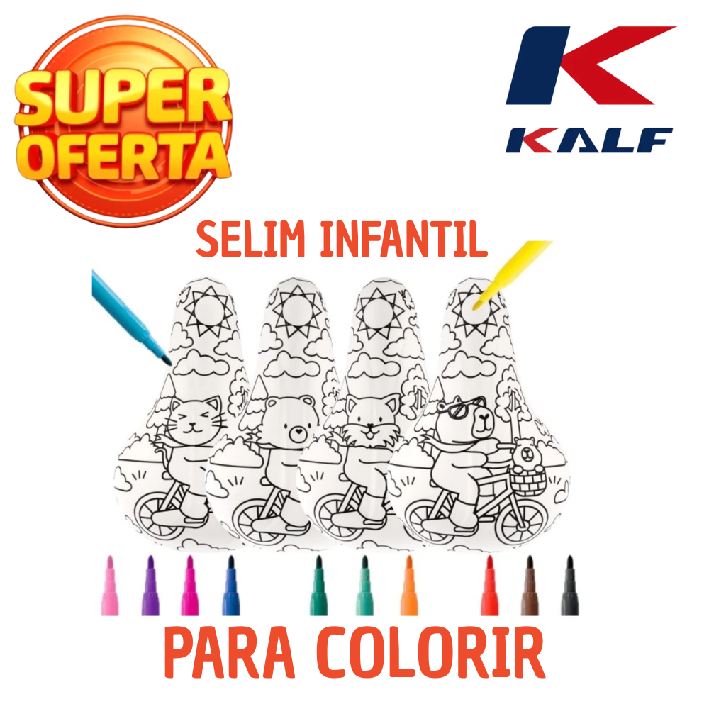 Selim Banco Infantil Junior Bicicleta Bike Aro 12 16 e 20 Personalizável Bobbie Goods KALF c/ Carrinho