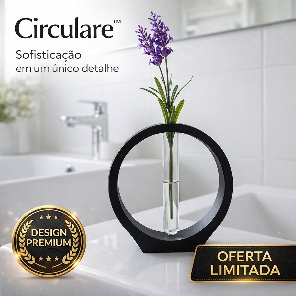 Vaso Decorativo Minimalista Circulare™ Vaso Moderno com Tubo de Ensaio Decoração Sala Escritório