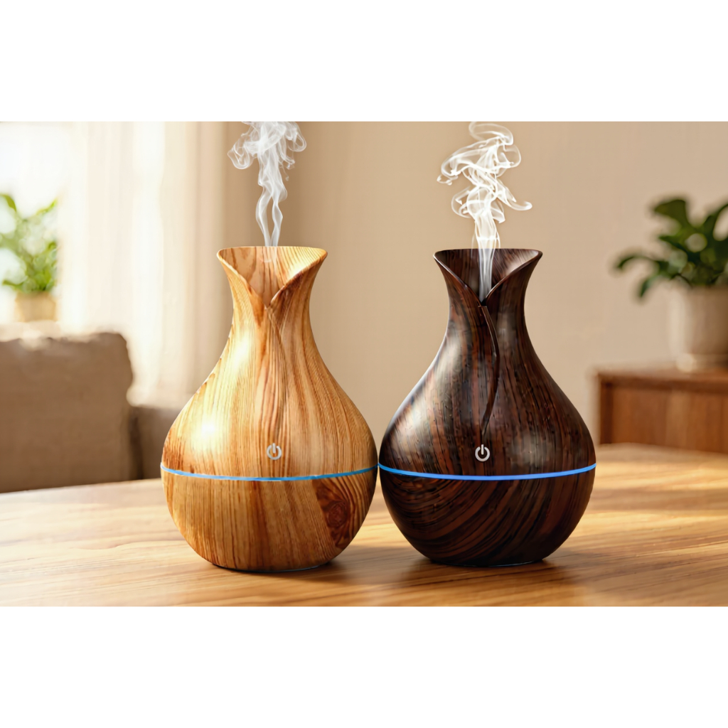 Umidificador de Ar USB Aromatizador Difusor com LED Silencioso Design Vaso  Portátil Recarregável JORGE