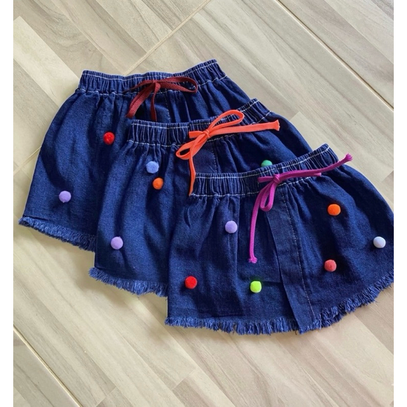 Kit 2 Saia jeans infantil bebê menina Variadas