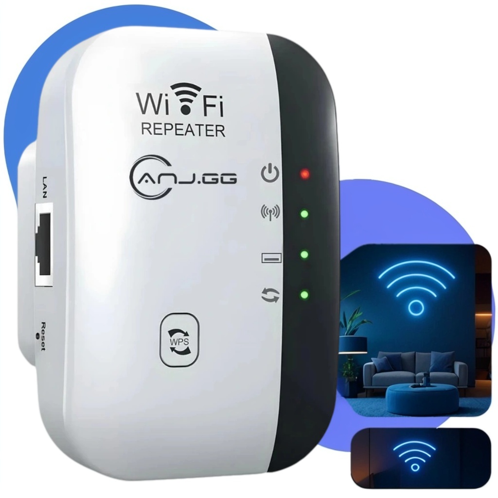Amplificador de Sinal WiFi 300Mbps Repetidor de Internet Wireless Extensor WiFi com WPS