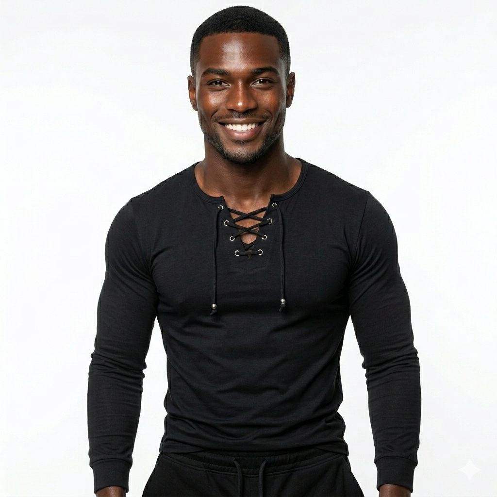 Camiseta Slim Fit Cordão Manga Longa Viscolycra Masculina
