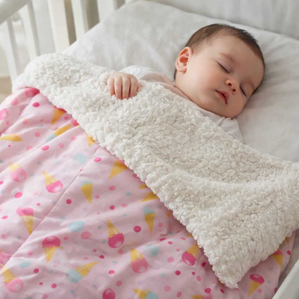 Cobertor Mantinha para BebeDupla Face  Meninas e para MeninosTricoline Sherpa Coberdrom Aconchegante