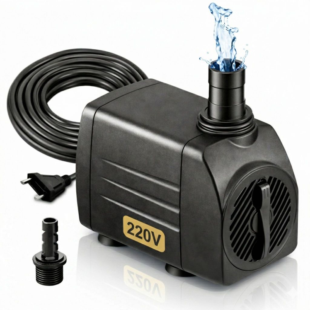Bomba Submersa 1000L/h com Controle de Vazão Lago Aquário Fonte Cascata Água Doce 220V
