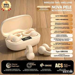X58 Fone Premium Clip Auricular, Bluetooth 5.4, Som HiFi, Cancelamento de Ruído, IPX5, Design Invisível para Esportes em Oferta na Shopee