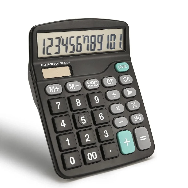 Calculadora de Mesa 12 Dígitos Com Grande Tela Para Escritório, Preta,Azul,rosa