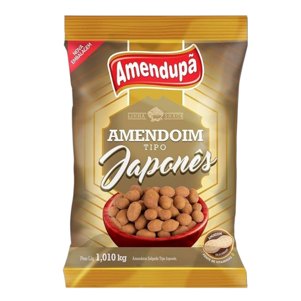 Amendoim tipo Japonês Amendupã - Salgado - Muito Crocante - Pacote 1 Kg
