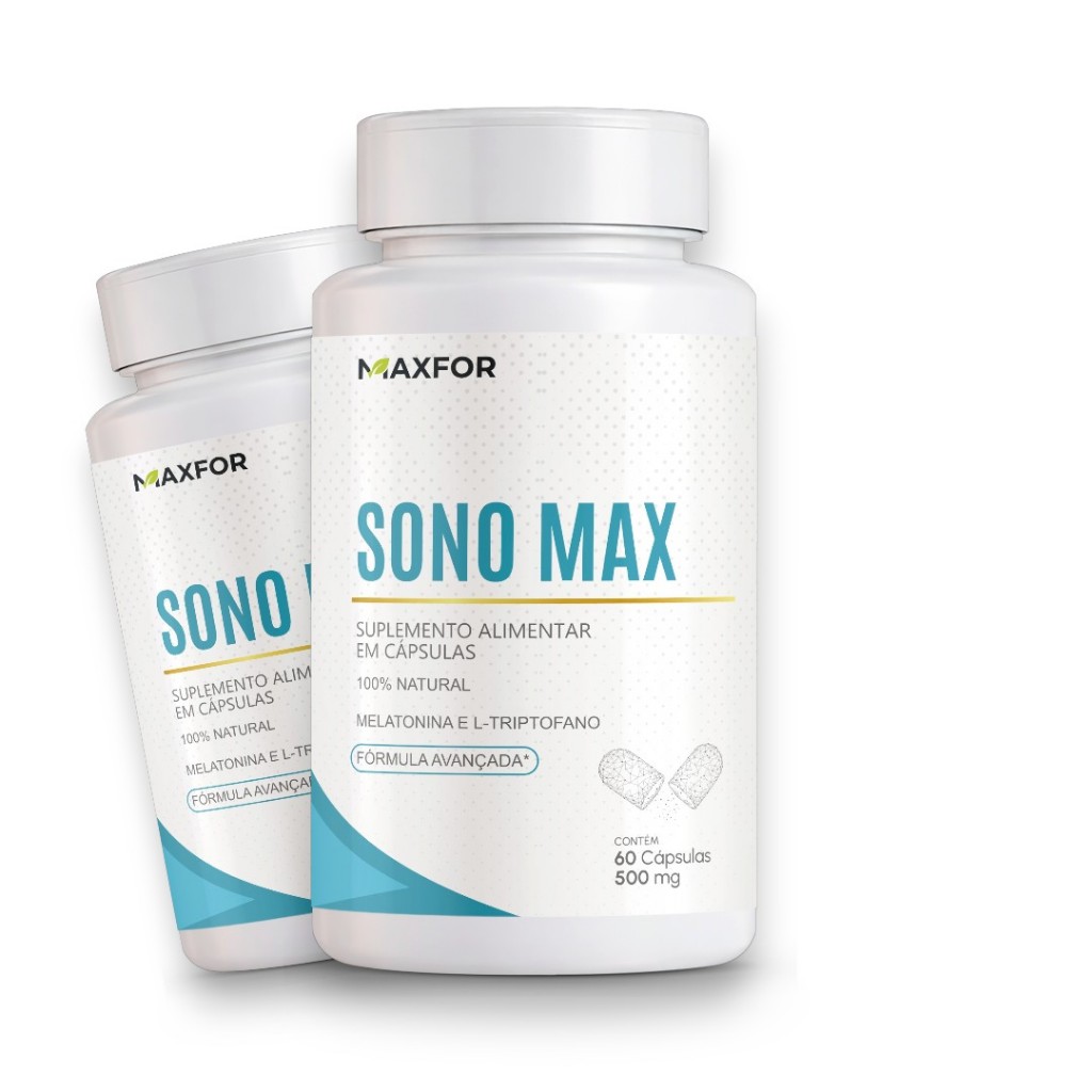 Atacado 12x Sono Max - L-Triptofano + Melatonina 0,21mg - 60 Cápsulas Maxfor
