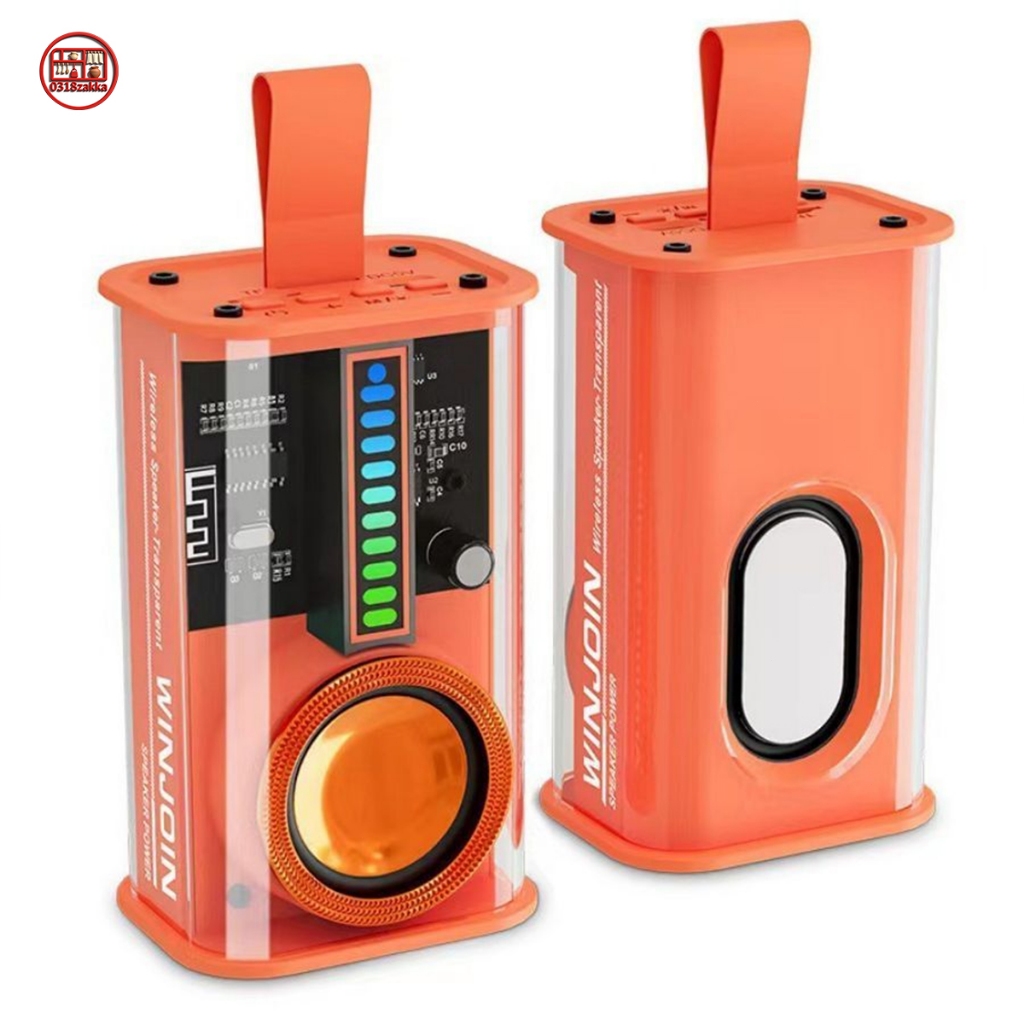 🎧 Caixa de Som Bluetooth Portátil Transparente Design, Luz RGB Ambiente, Suporta Cartão SD -B9