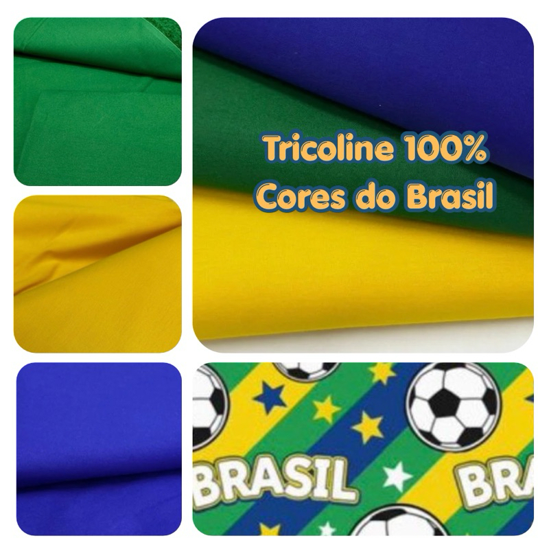 Tricoline lisa Cores do Brasil 100% algodão Largura 1,5m
