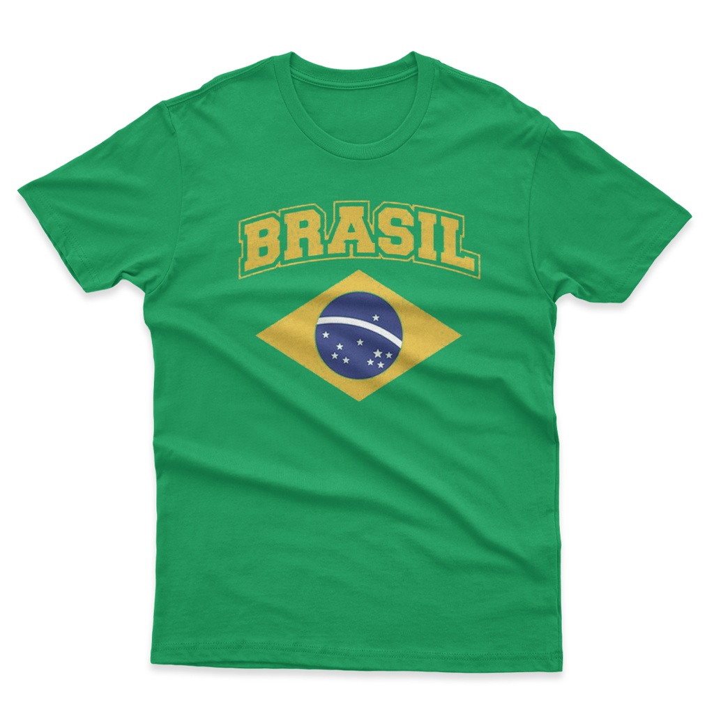 Camiseta Brasil Copa do Mundo Seleção Brasileira Verde Torcida Unissex 100% Algodão Premium VR-14