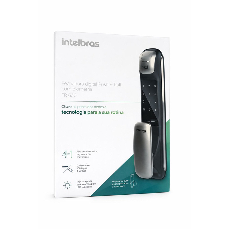 Fechadura Digital Intelbras Fr 630 Push & Pull Biometria