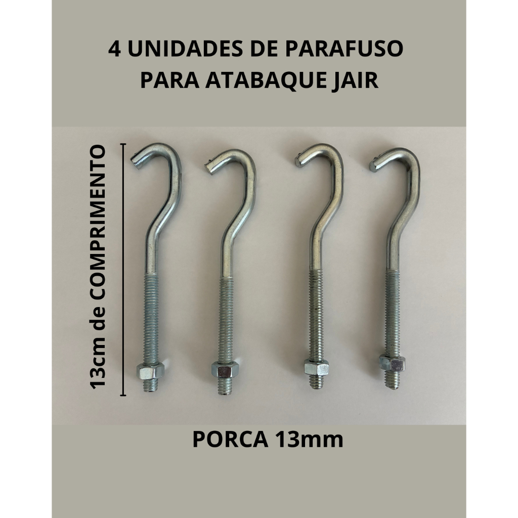 4 Parafusos Para Atabaque Jair Com Porca 13mm MODELO NOVO