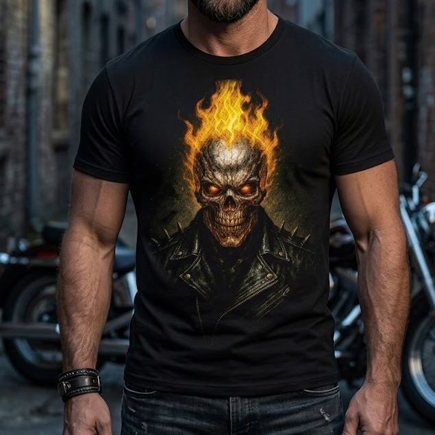 Camiseta MOTOQUEIRO FANTASMA | CAVEIRA | ALGODÃO | PREMIUM | ADULTO E INFANTIL