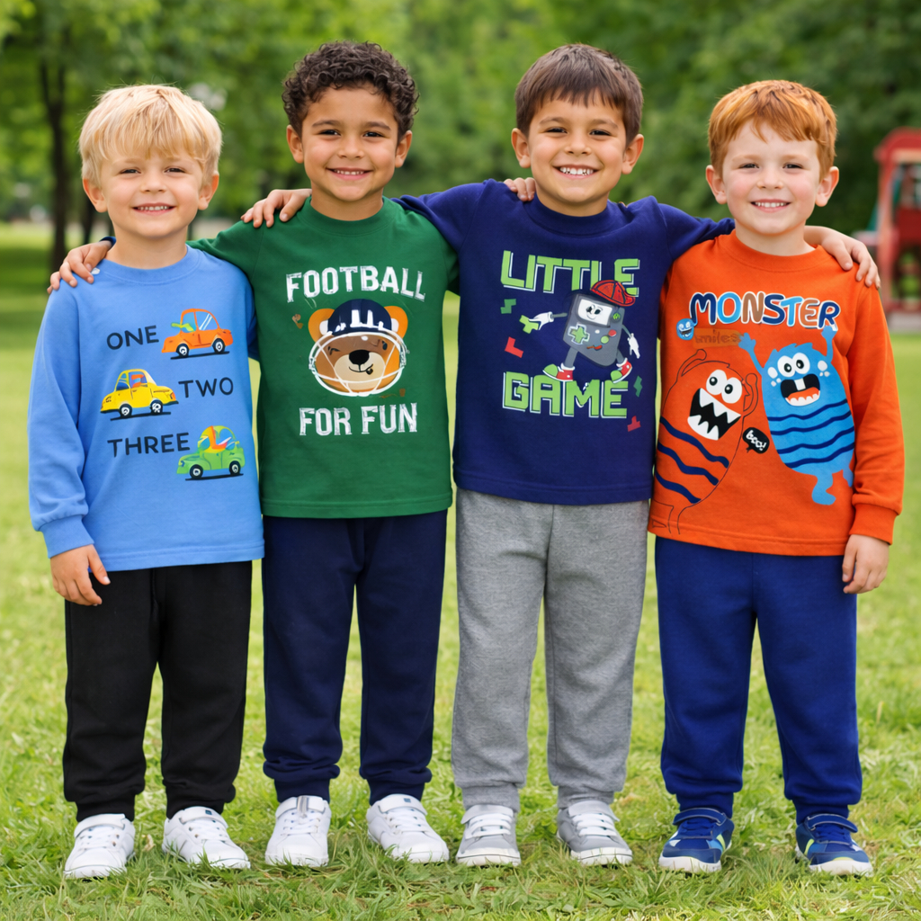 Conjunto Infantil Moletom Menino  Felpado Outono Inverno