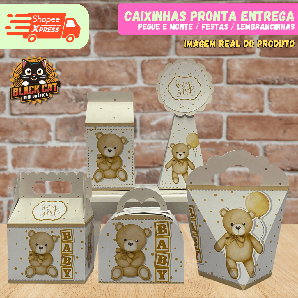 KIT CAIXINHAS FESTA URSINHO DOURADO