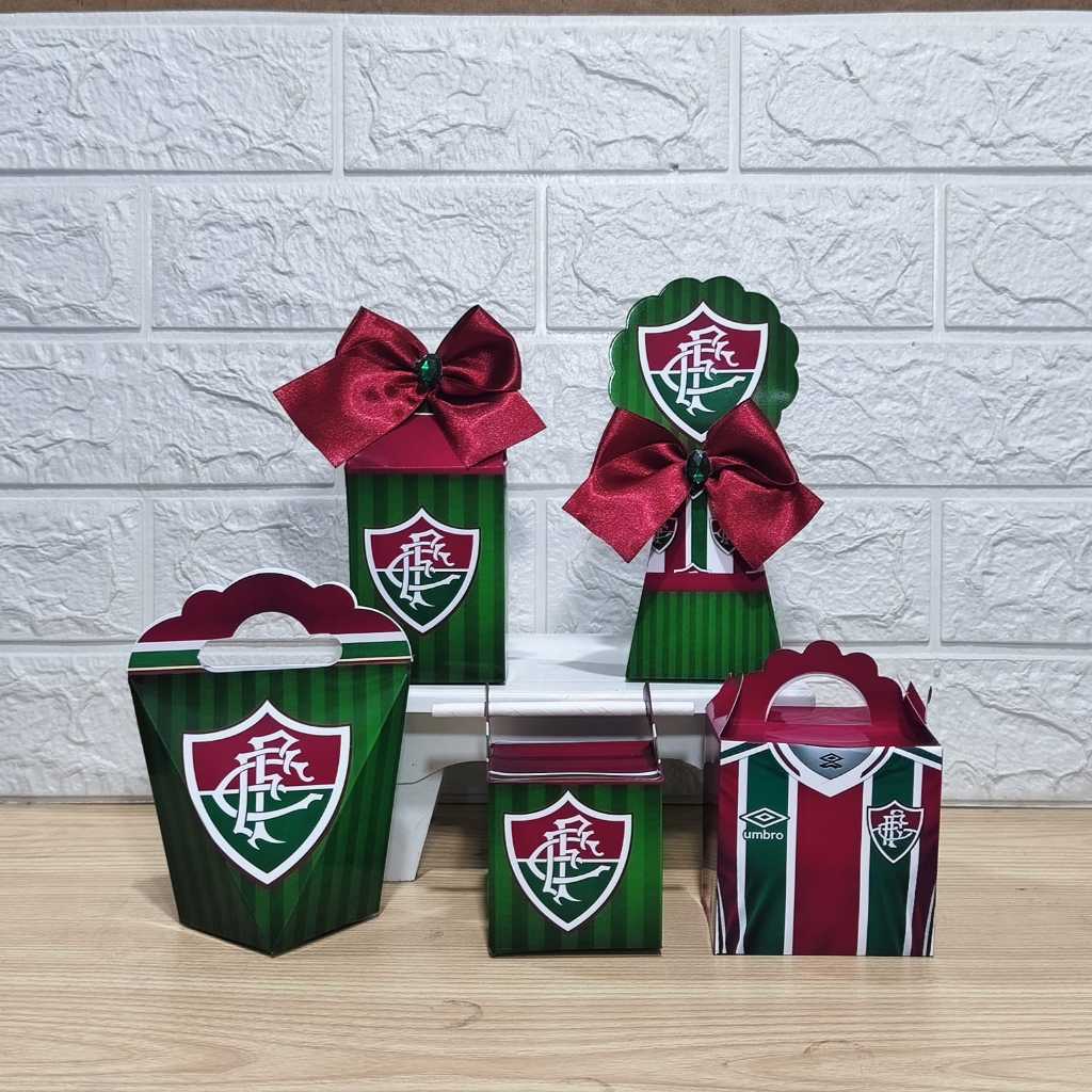 Kit Personalizados caixinhas FUTEBOL Fluminense Football Club Lembrancinha aniversário-Festa PEGUE E MONTE