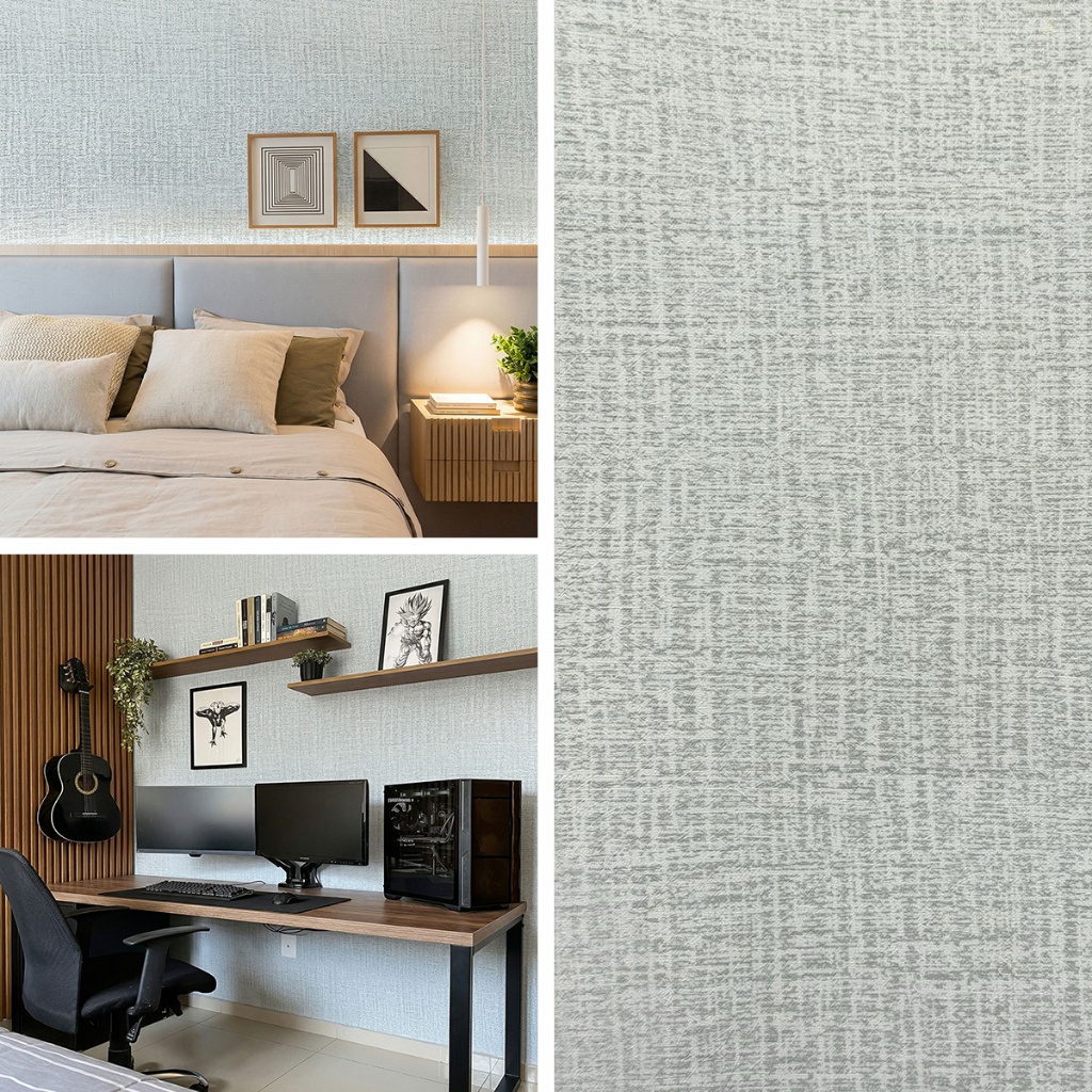Papel De Parede Para quarto sala casa adesivo Linho Esmeralda Texturizado Lavável 3d