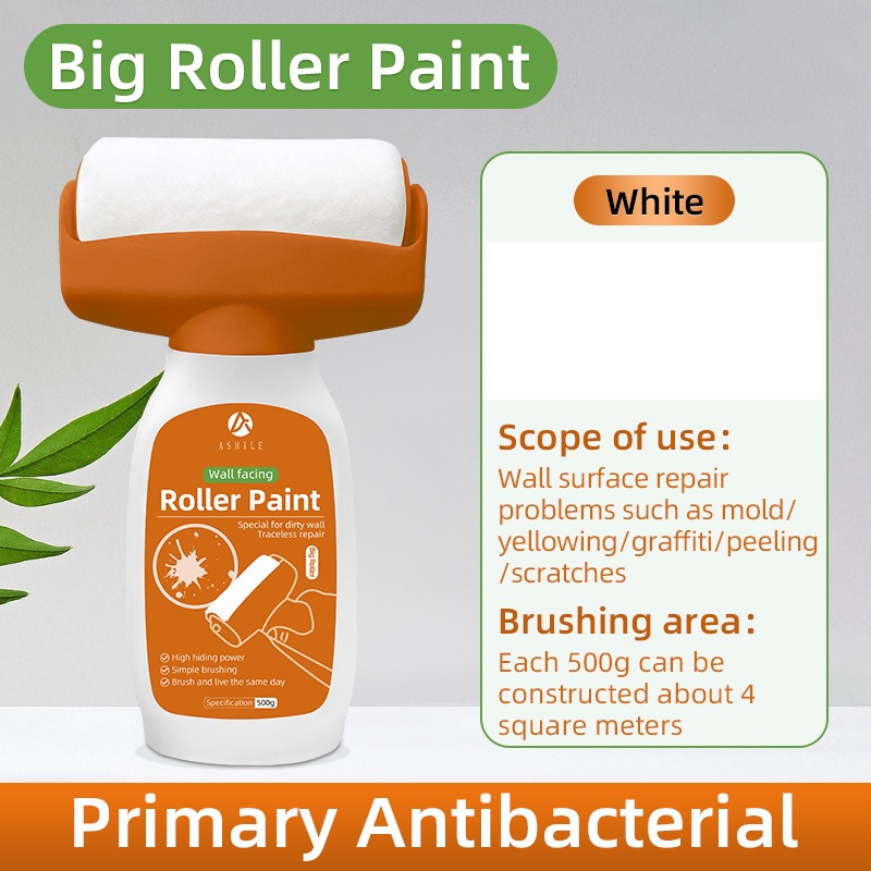 500g Tinta De Rolo Para Parede , Látex Branca À Base De Água Paredes Internas Limpar o graffiti em Oferta na Shopee