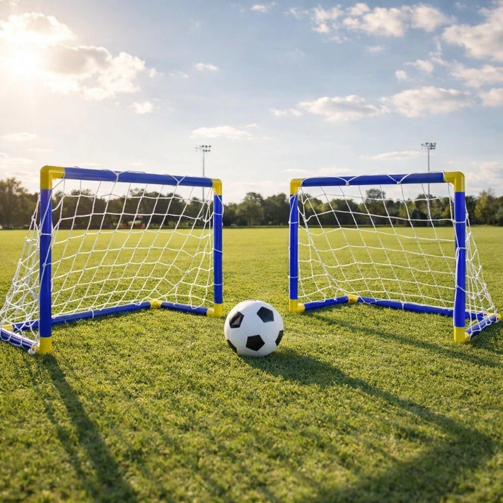 Kit Até 2 Trave Golzinho Futebol Rede e Bola brinquedo Para Crianças menino meninas