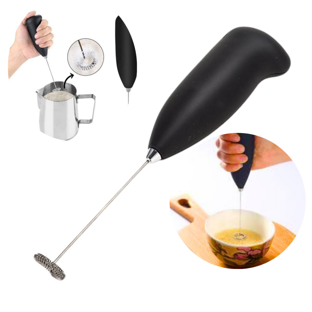 Mini Misturador Mixer Elétrico De Leite Portátil Preto Batedor de Ovos e Leite Espumador Café