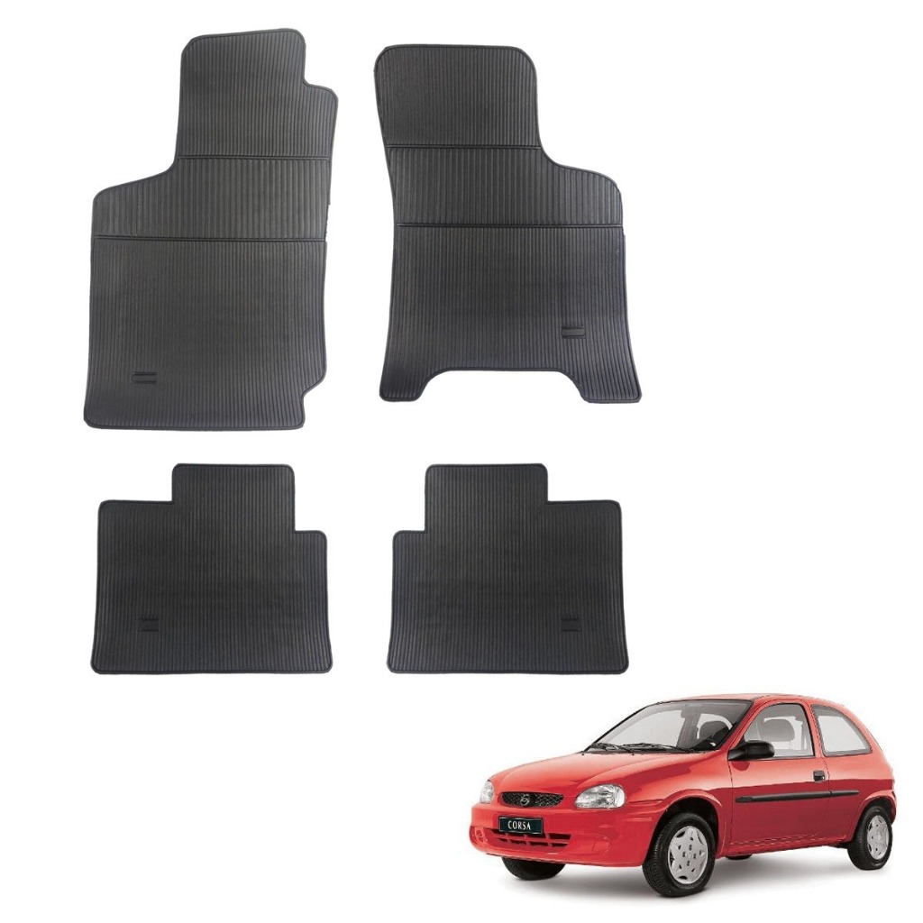 TAPETE BORRACHA  CORSA 1994 a 2016  HATCH/SEDAN 2002 a2012 WAGON 1997 a 2012 CLASSIC 1995 a 2016 PRETO