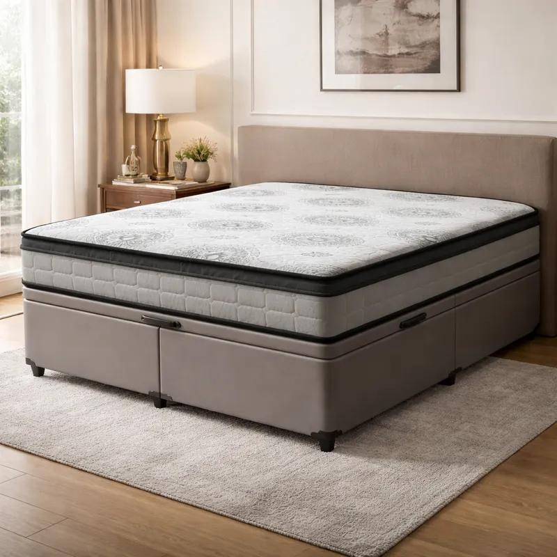 Cama Box Baú com Colchão Espuma D33 Pillow In D'Angelis Ortosleep Queen 158cm