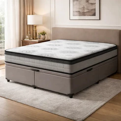 Cama Box Baú com Colchão Espuma D33 Pillow In D'Angelis Ortosleep Queen 158cm