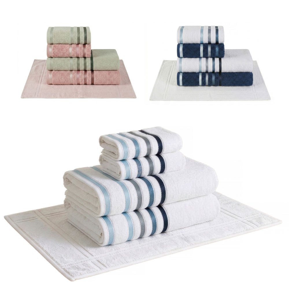 Jogo de toalhas Banhão Gigante Karsten Lumina 5 Peças - Fio Penteado - Emcompre