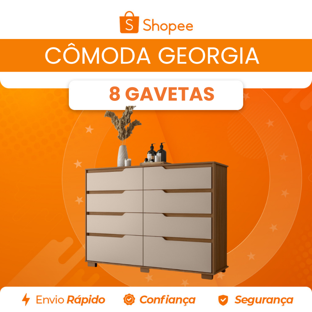 Cômoda 8 Gavetas Geórgia Moval
