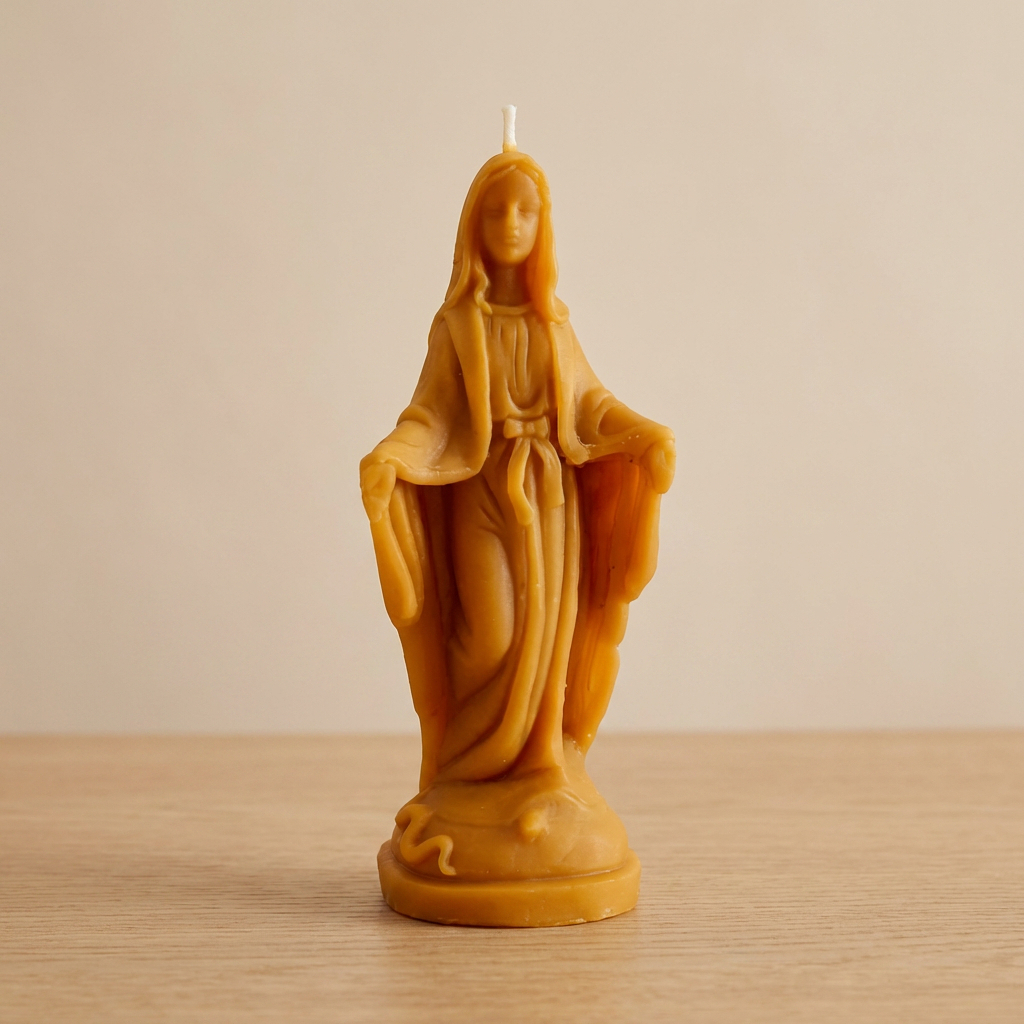 Vela de Cera de Abelha Nossa Senhora das Graças 14cm | 100% Natural Artesanal