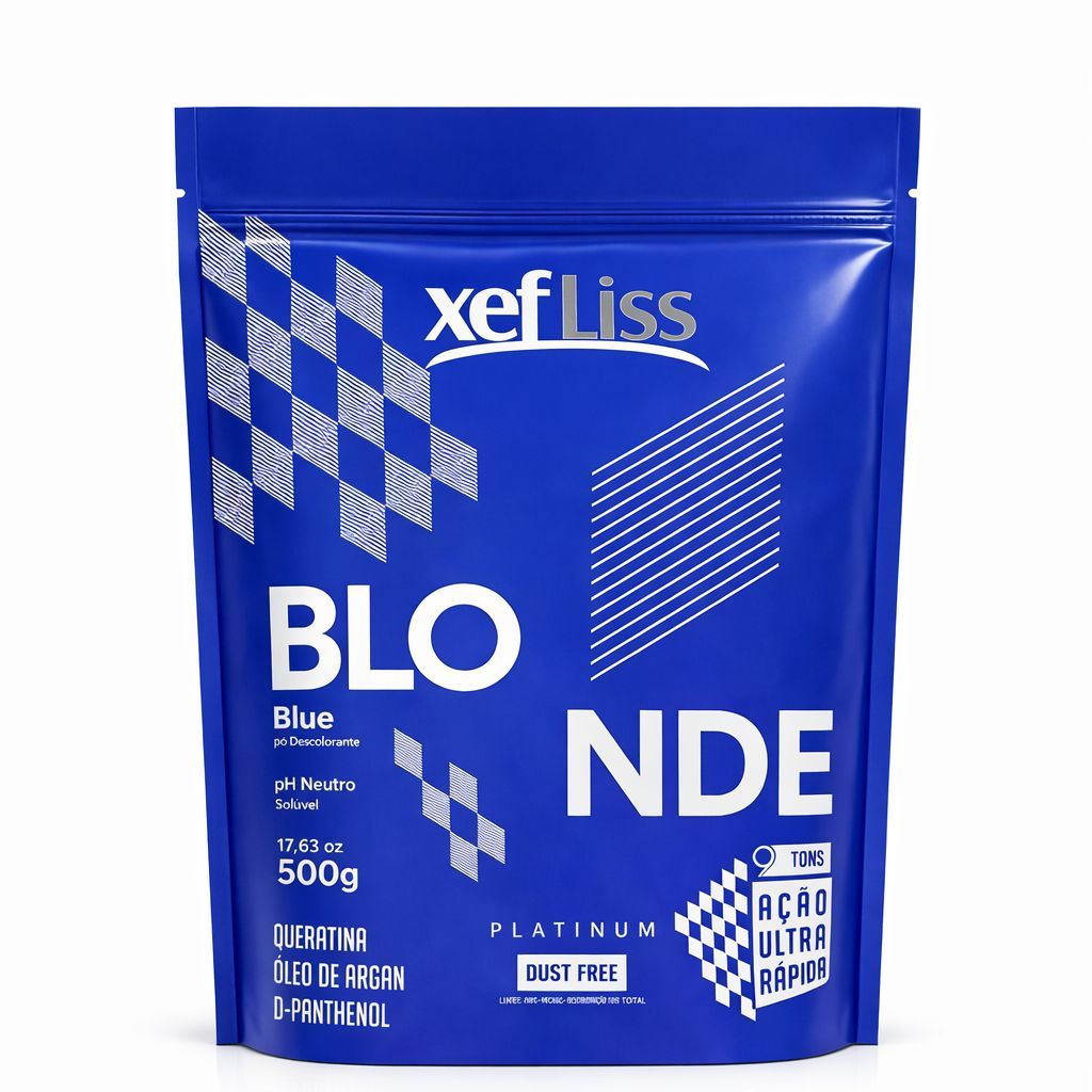 Pó Descolorante Azul Xefliss Blonde Platinum 500g 9 Tons Ação Rápida