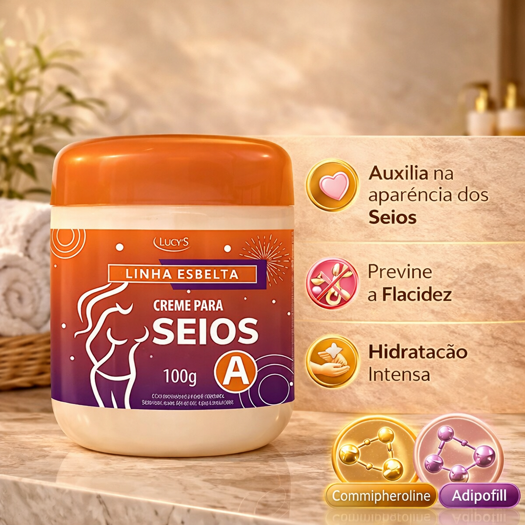 Creme SEIOS A Seios Volumosos e Maiores - Auxilia no Aumento dos Seios - 100g.