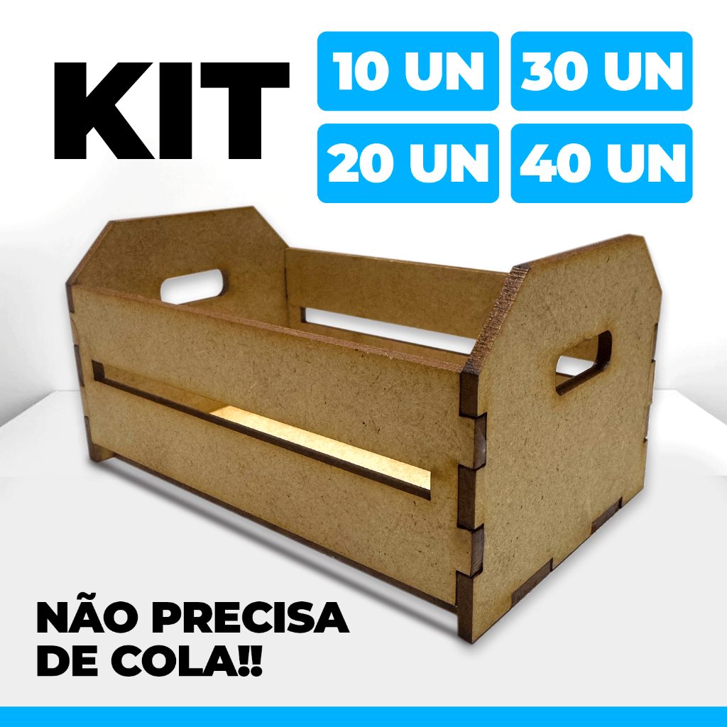 Kit 10/20/30/40 Mini Caixotes em MDF Cru - Lembrancinhas - Festas - Artesanatos - Porta Docinhos