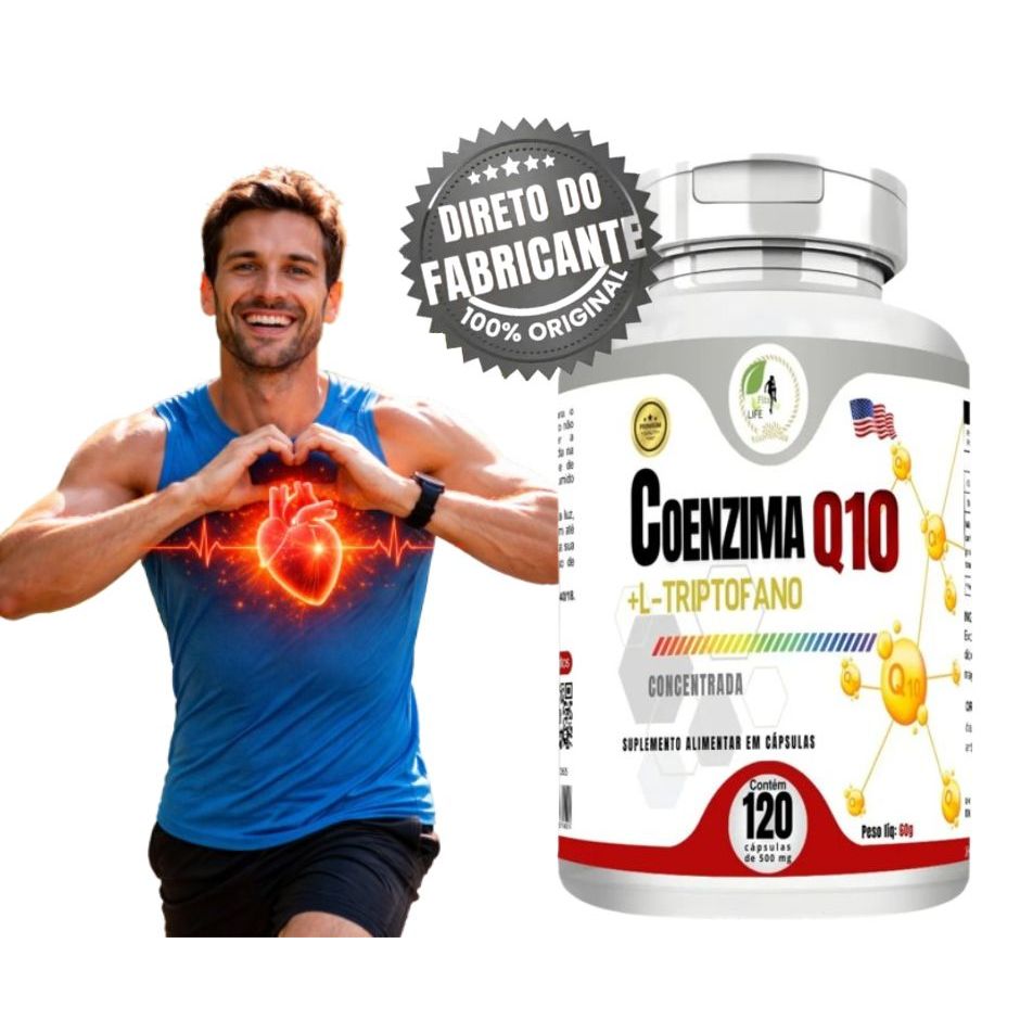 Coenzima Q10 COQ 10 500mg 120 Cápsulas - Fits Life * Saúde Cardiovascular