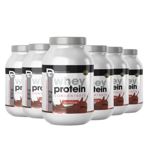 Kit 6x Whey Protein Waxy Whey Pote 900g - Para Ganho de Massa Muscular - DG Labs