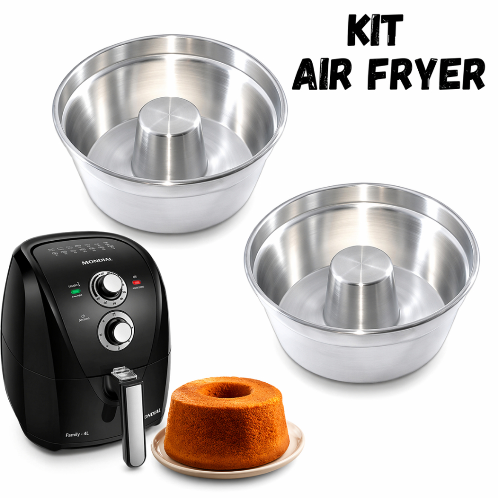 Kit Formas Suíças para Bolo/Pudim N° 18, 16 e14 – Ideal para Air Fryer 3,5L