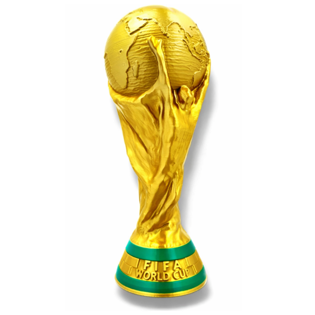 Taça da copa do mundo Fifa 2026 Dourada Troféu Tamanho real de Futebol 25x10cm